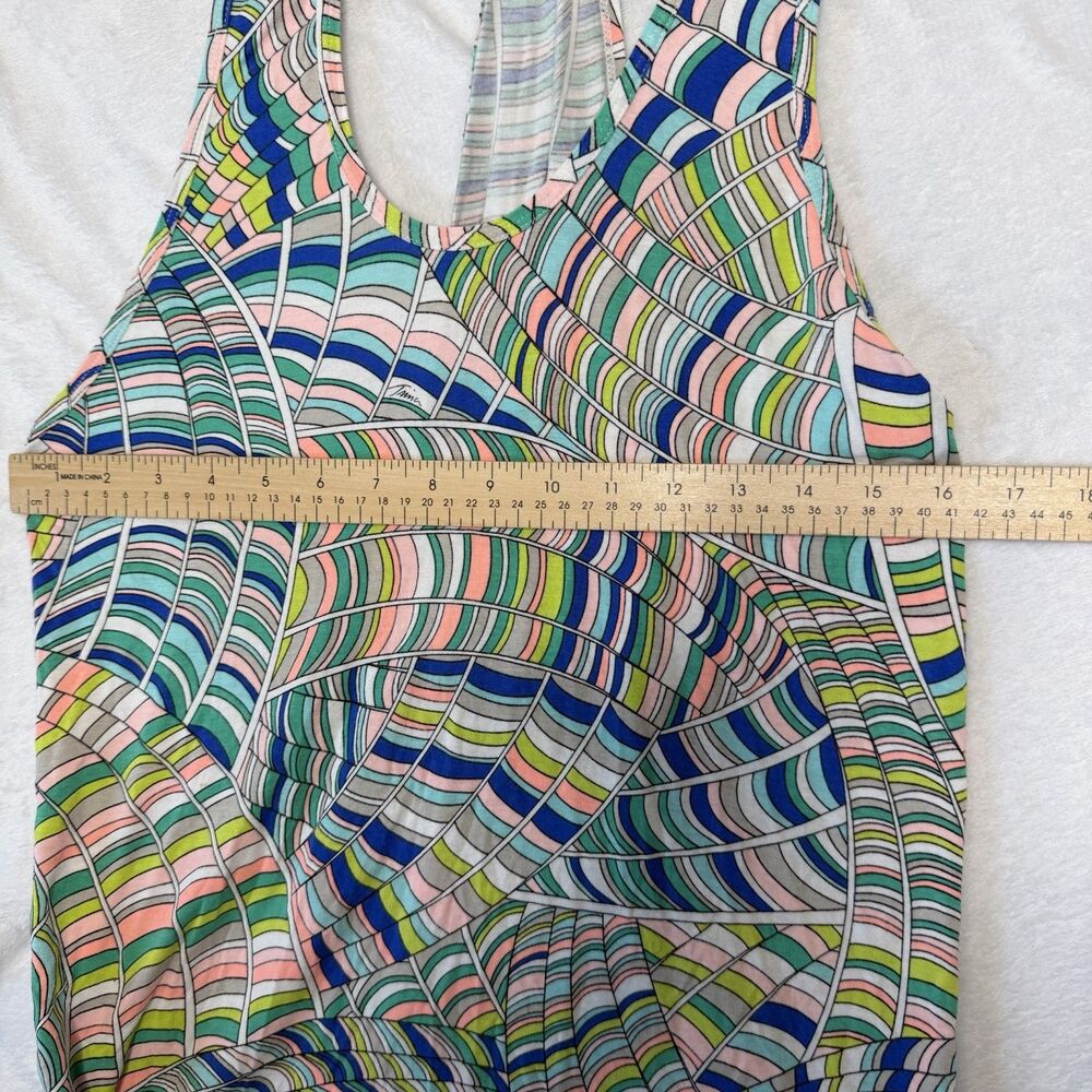 Trina Turk Recreation Yoga Top Draped Back Abstract Pink Blue Green Size Large** - Picture 15 of 16